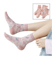 Calcetines de Algodón de Media Caña con Diseños de Flores Rosas | Transpirables y Cómodos | Talla Única 34–40 EU