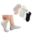 Calcetines Tobilleros Lisos de Algodón | Diseño de Gatitos Divertidos | Transpirables y Cómodos | Talla Única 34–39 EU