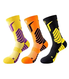 Compression Basketball Mid-Calf Socks | Non-Slip Sole, Cushioning & Joint Protection | One Size 36–44 EU