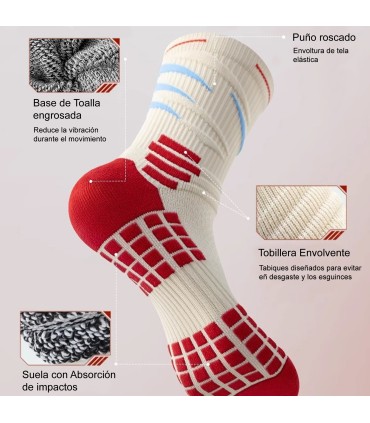 Professionelle Sportsocken antirutschend, mit Dämpfung und Gelenkschutz, mittlere Länge, 37–44 EU