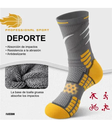 Professionelle Sportsocken antirutschend, mit Dämpfung und Gelenkschutz, mittlere Länge, 37–44 EU