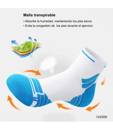 Calcetines Deportivos Cortos Profesionales | Antideslizantes, Transpirables y Cómodos | Talla Única 36–43 EU