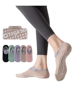 Professional Thin Anti-Slip Ankle Socks for Yoga | Breathable Cotton | One Size 34–39 EU