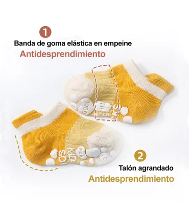 Calcetines Tobilleros Antideslizantes para Bebés | Colores Divertidos | 0 meses a 5 años