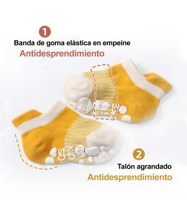 Chaussettes Basses Antidérapantes pour Bébé | Couleurs Amusantes | 0 mois à 5 ans