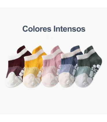 Calcetines Tobilleros Antideslizantes para Bebés | Colores Divertidos | 0 meses a 6 años
