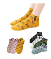 Calcetines Bajos de Algodón para Mujer y Niña | Estilo Universitario con Cadenitas Bordadas | Talla Única 34–40 EU